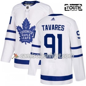 Camisola Toronto Maple Leafs John Tavares 91 Adidas Branco Authentic - Criança